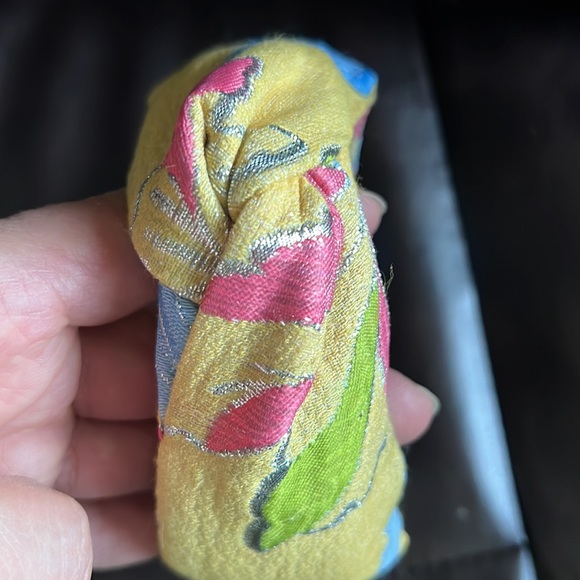 Autumn Adeigbo Yellow Brokade Knotted Headband - Picture 11 of 14